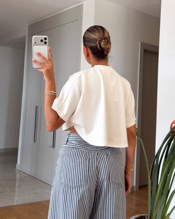 White Cropped T-Shirt