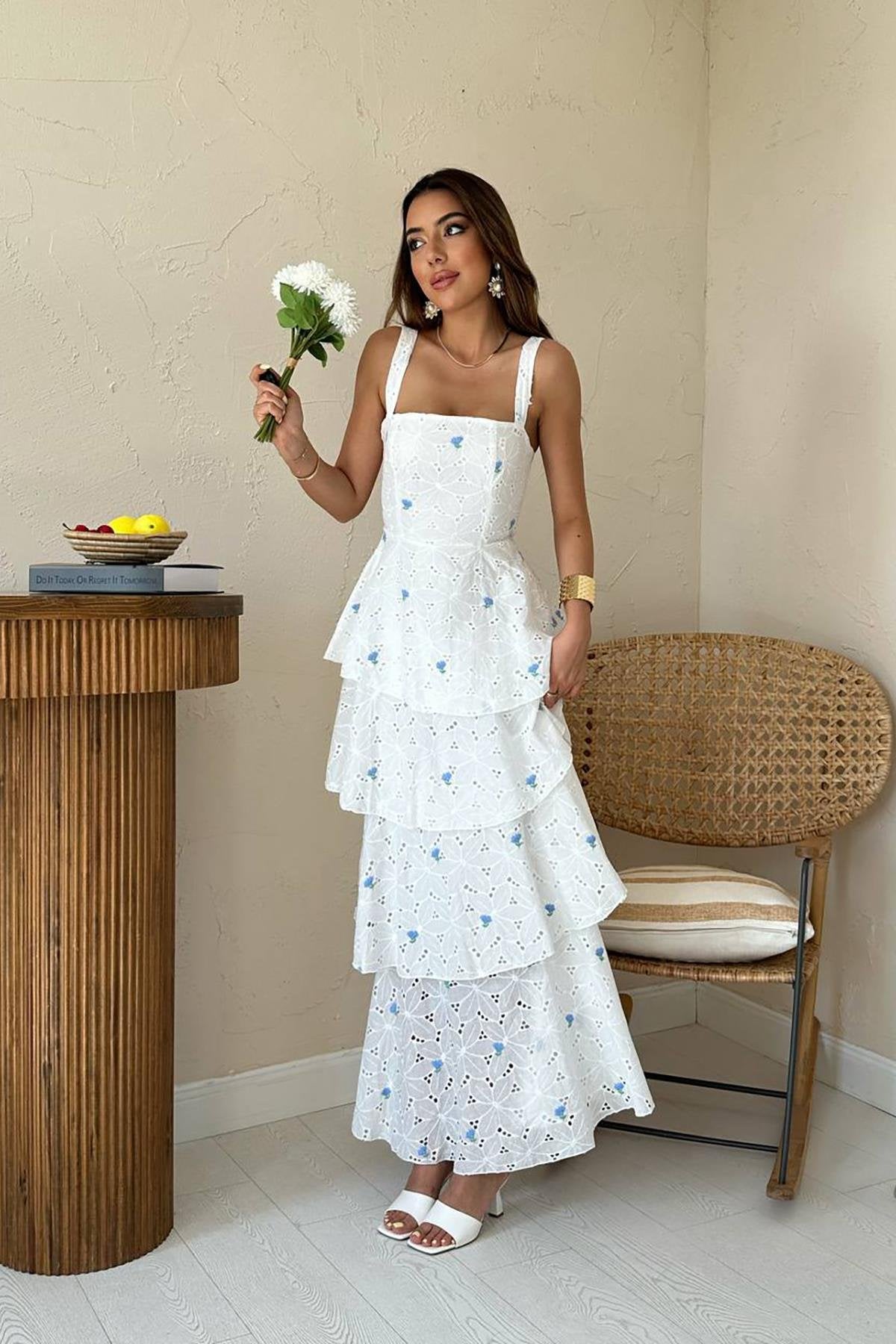 White Floral Dress