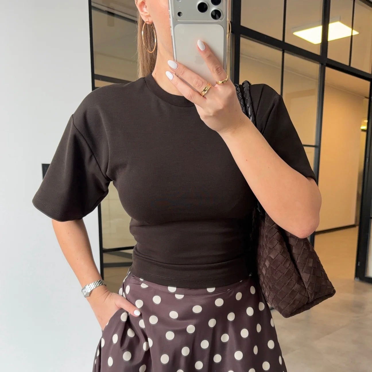 Brown Fitted T-Shirt