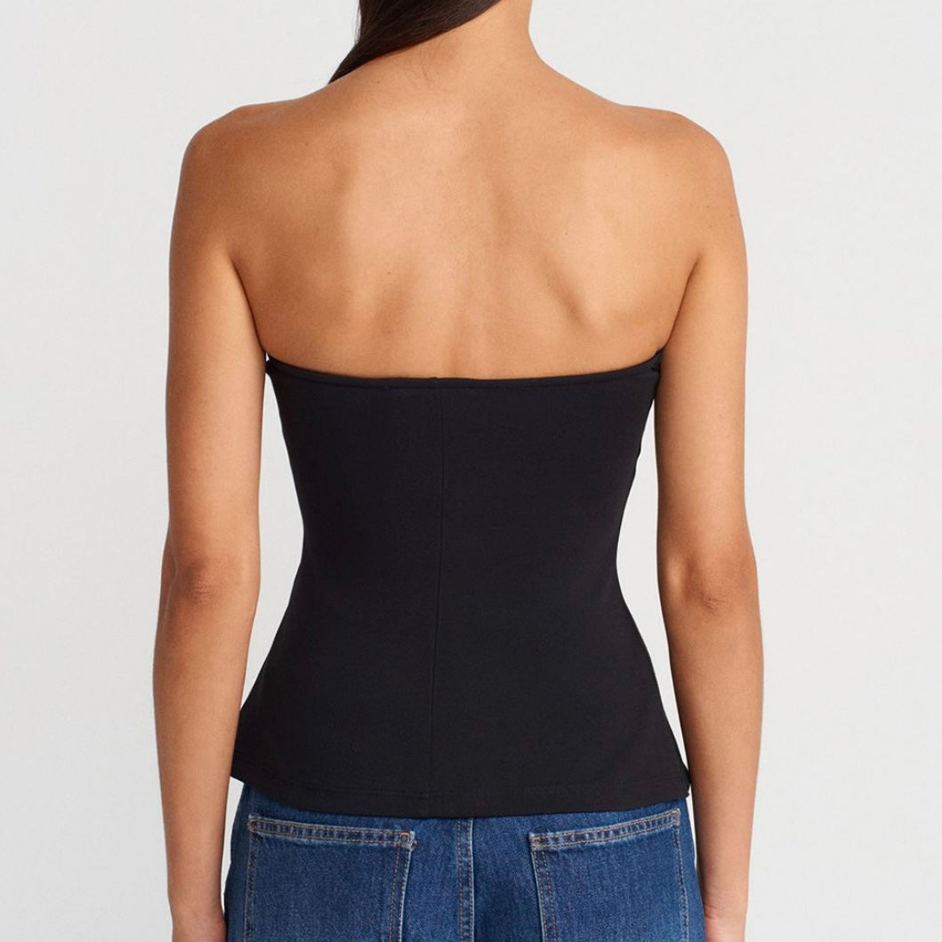 Black Strapless Top