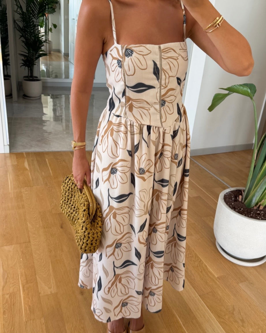 Floral Beige Dress