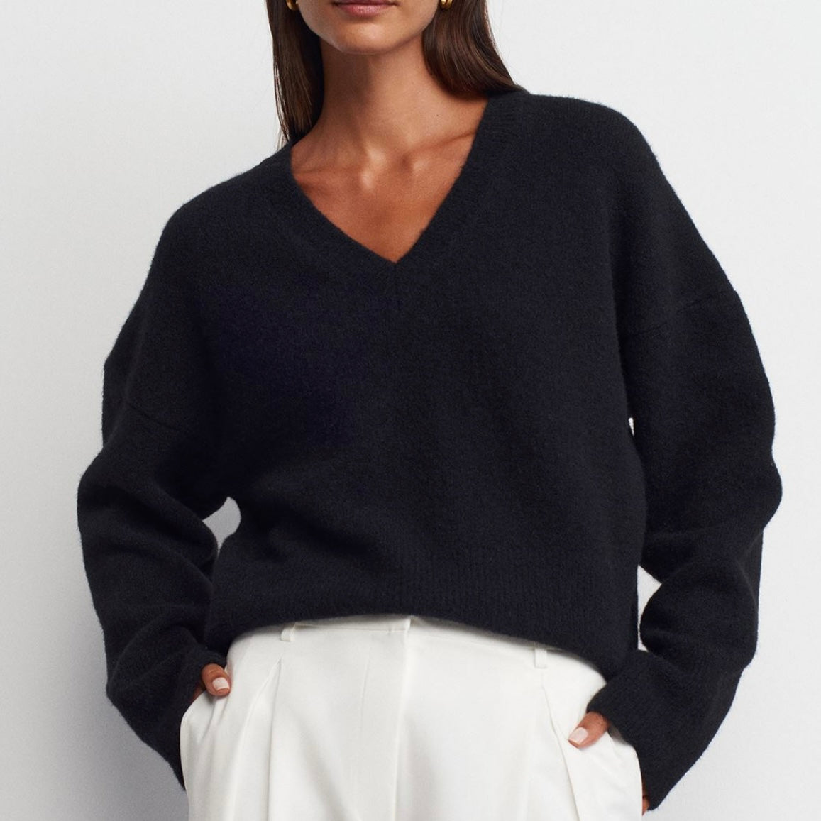 Black V Neck Sweater