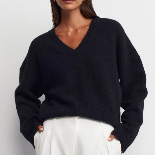 Black V Neck Sweater