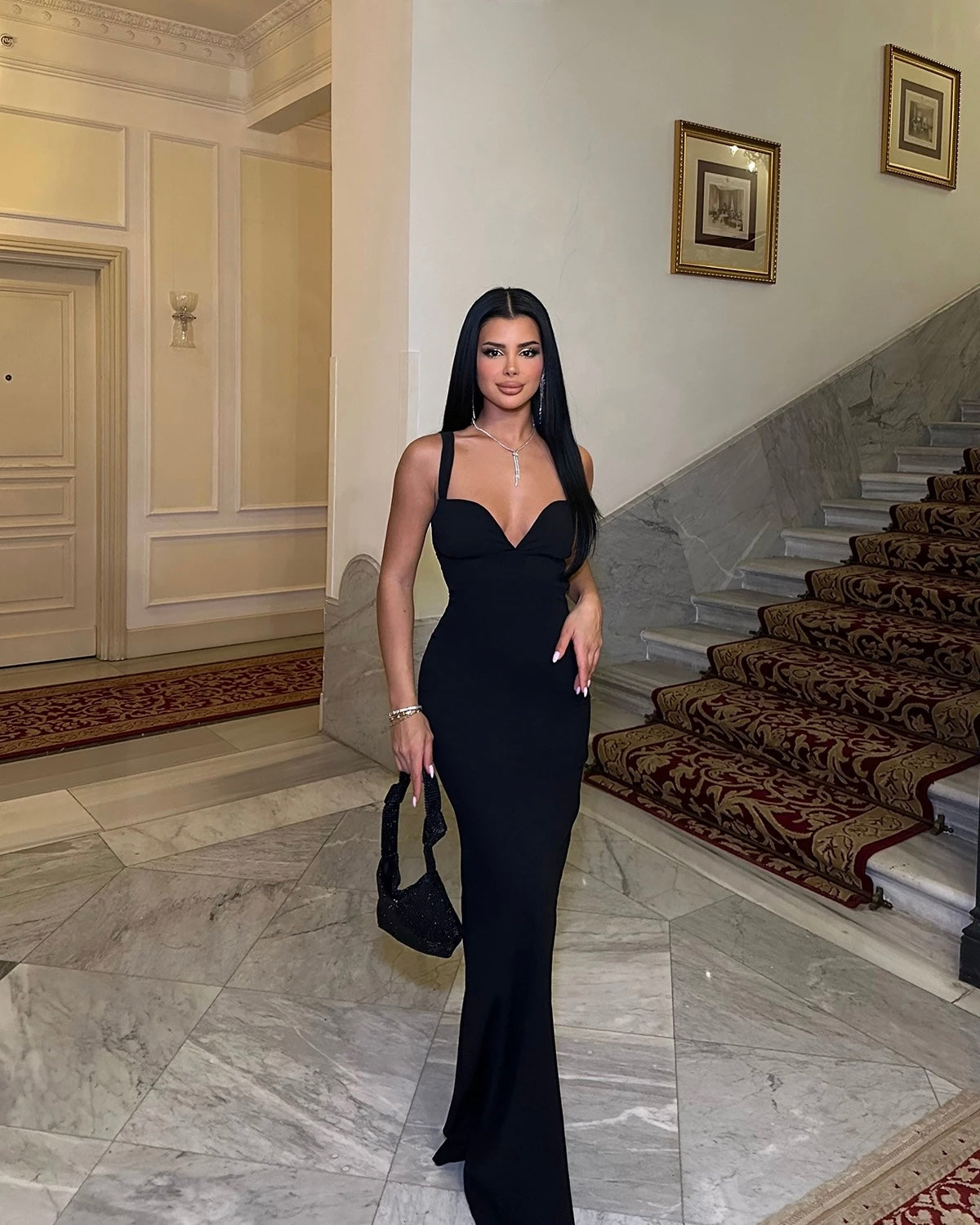 Black Maxi Dress With Cutout Detail