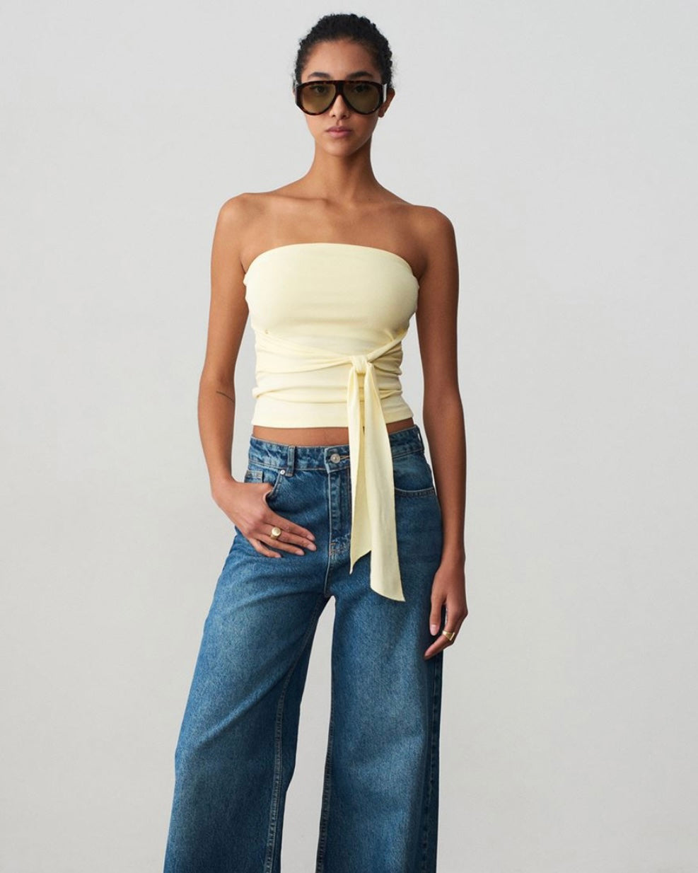 Yellow Knot Top