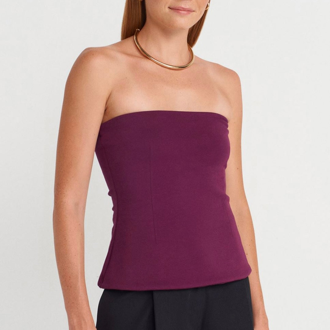 Plum Strapless Top
