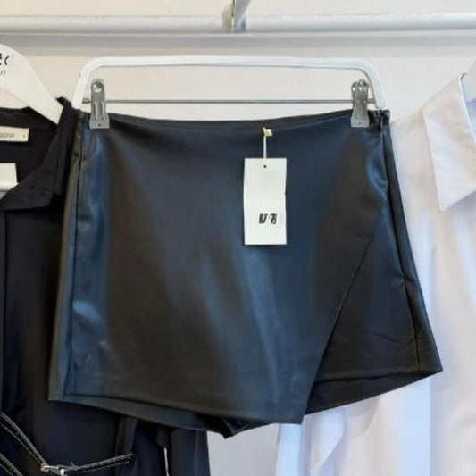 Black Leather Skort