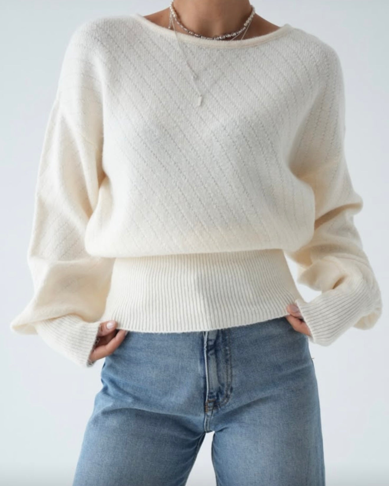 Off-White Fitted Waist Sweater
