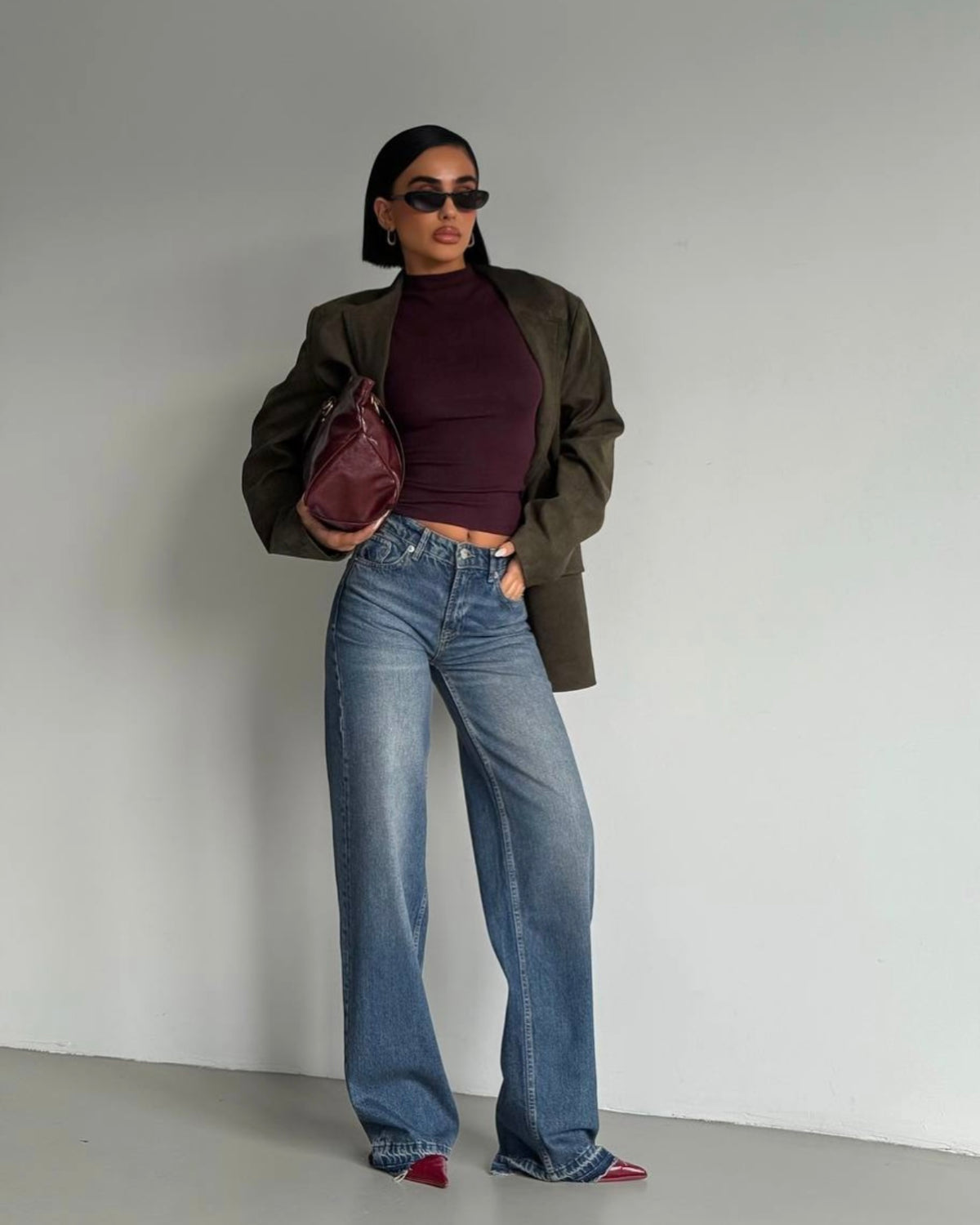 Blue Low Waist Denim Pants