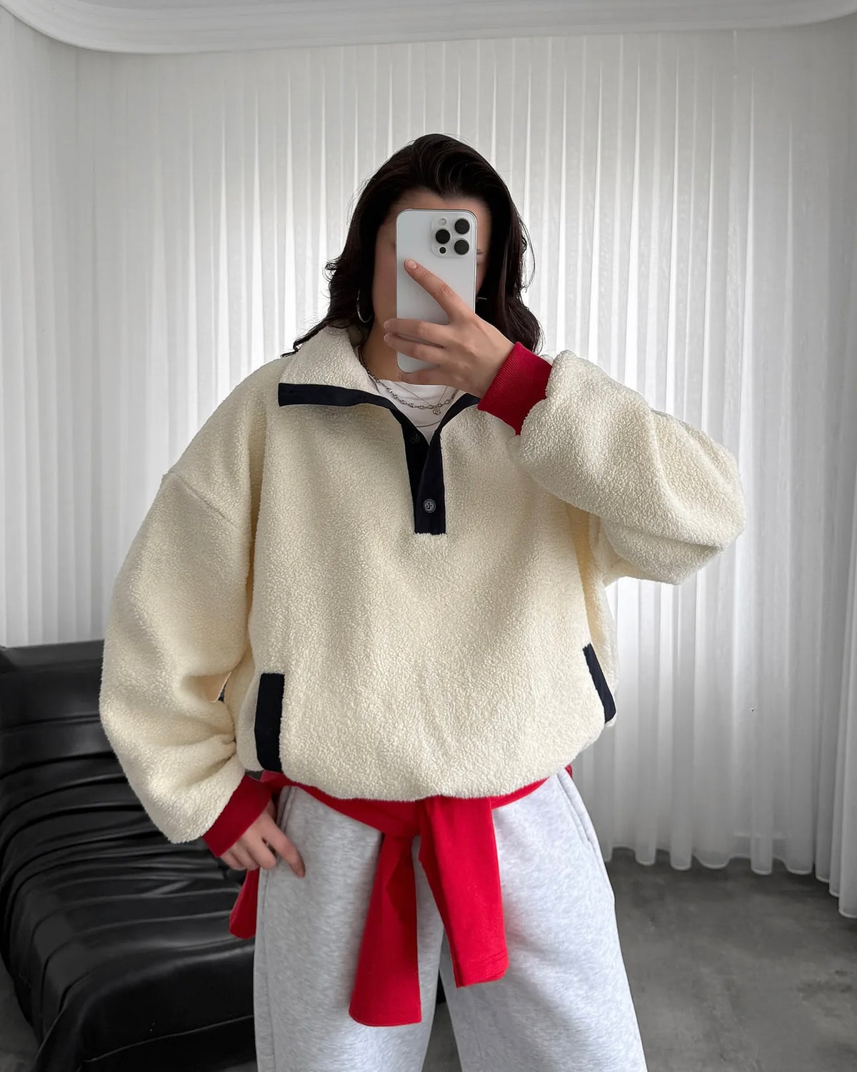 Teddy Half Zip Sweater