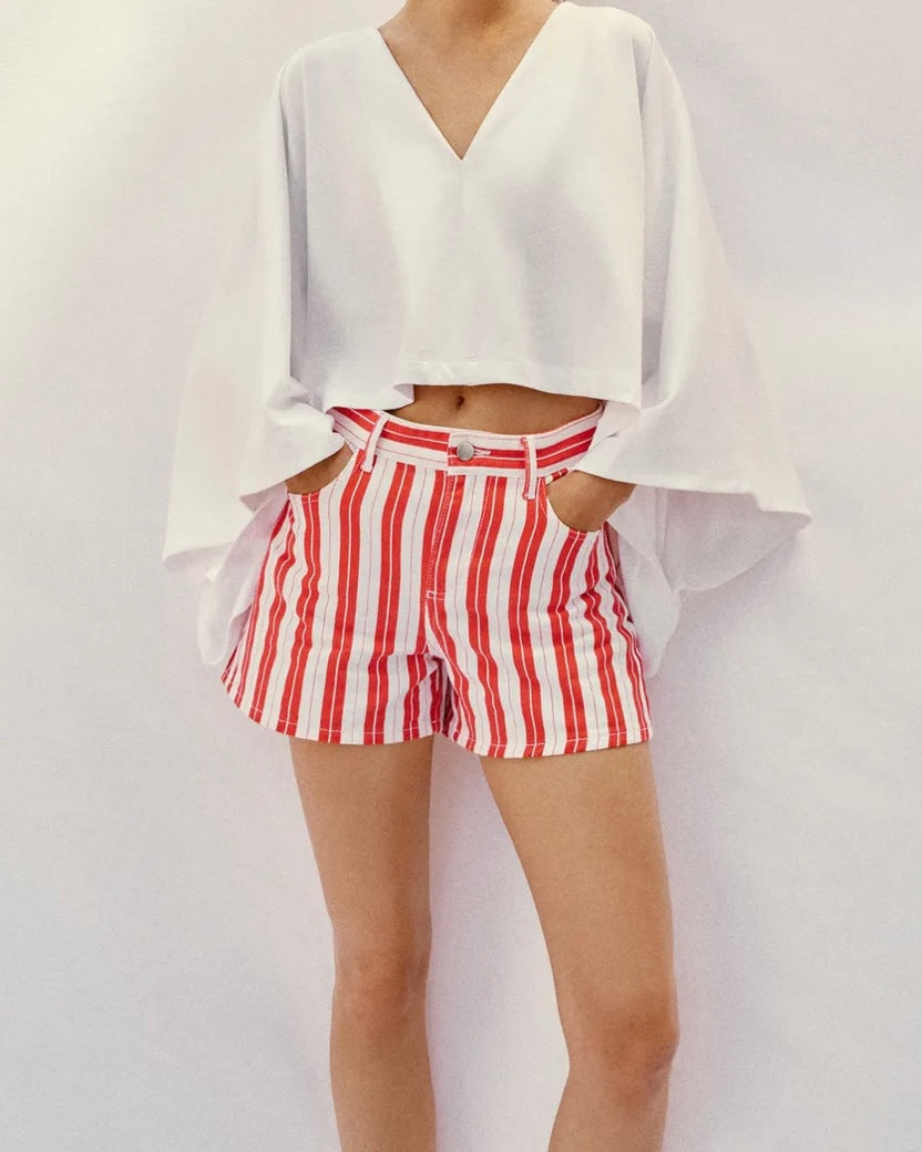 Red Striped Shorts