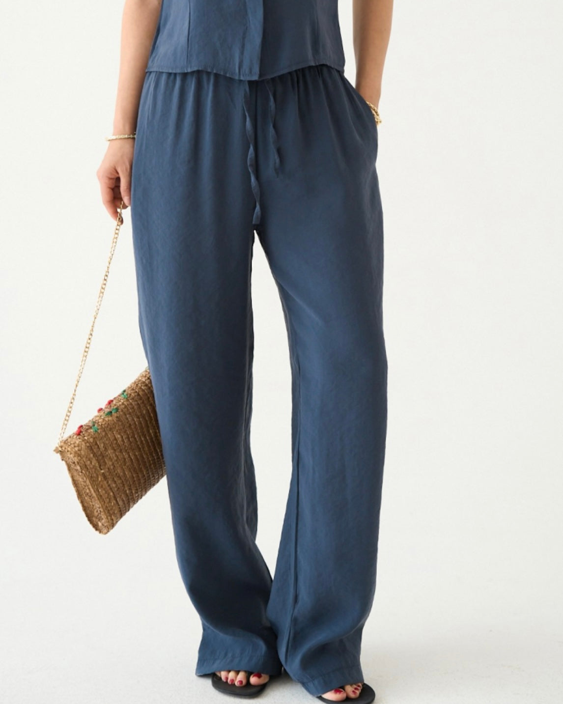 Navy Linen Pants