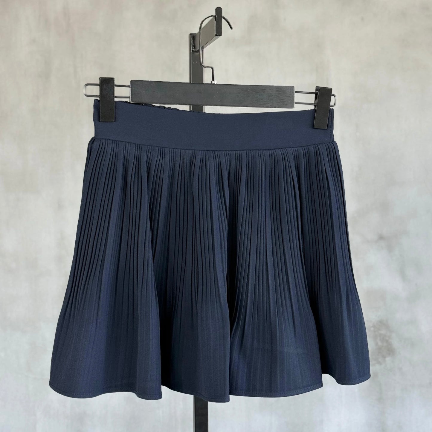 Navy Blue Pleated Skirt