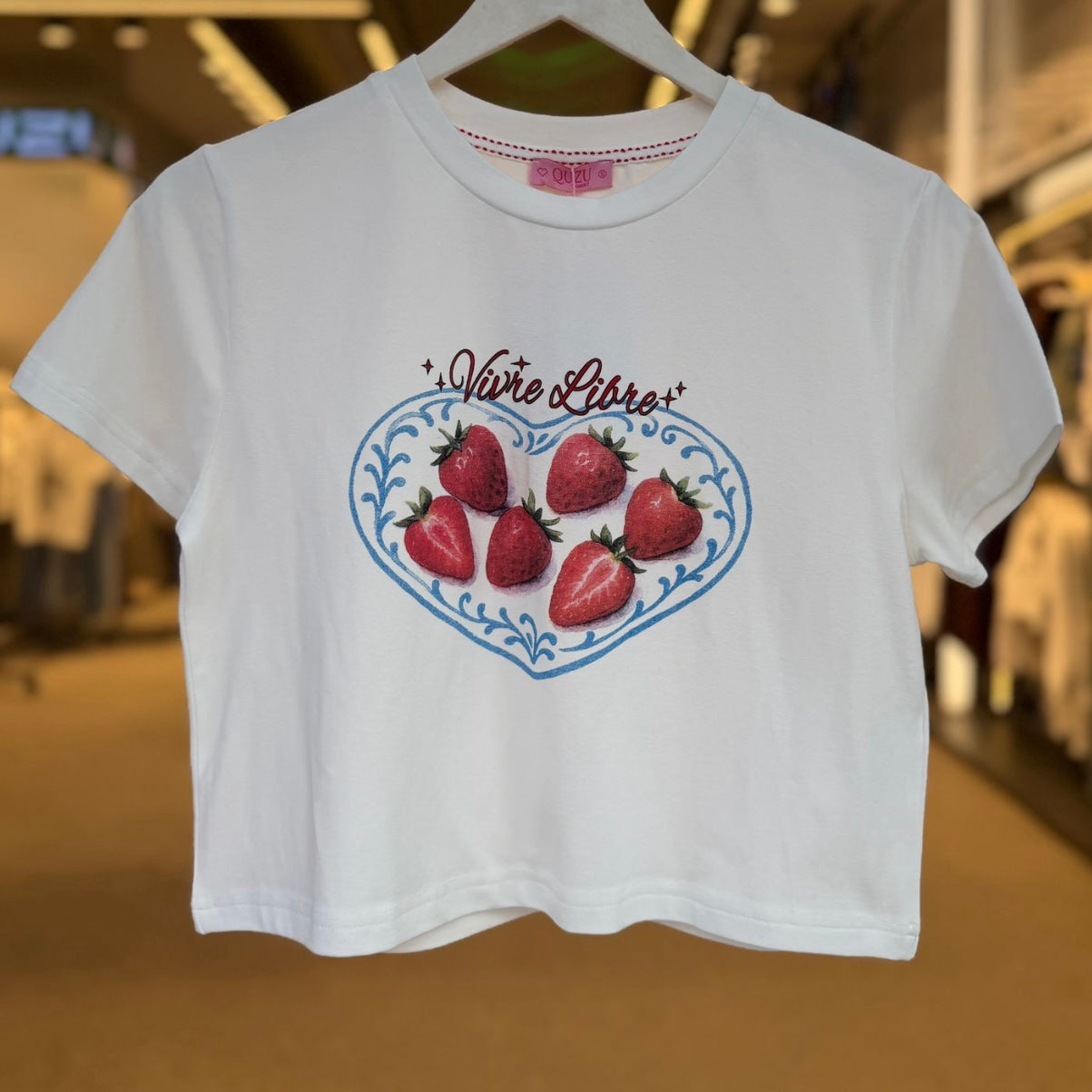 Cropped Strawberry T-shirt