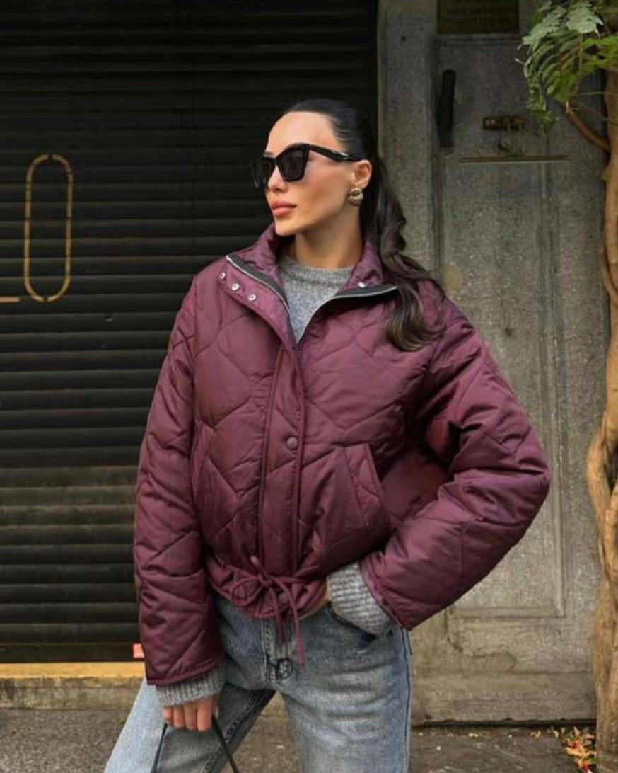 Burgundy Puffer Jacket
