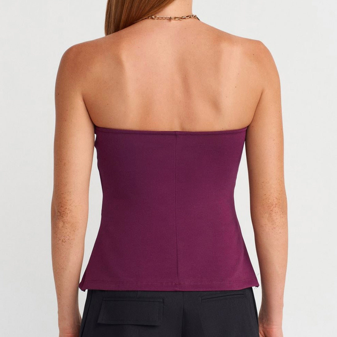 Plum Strapless Top