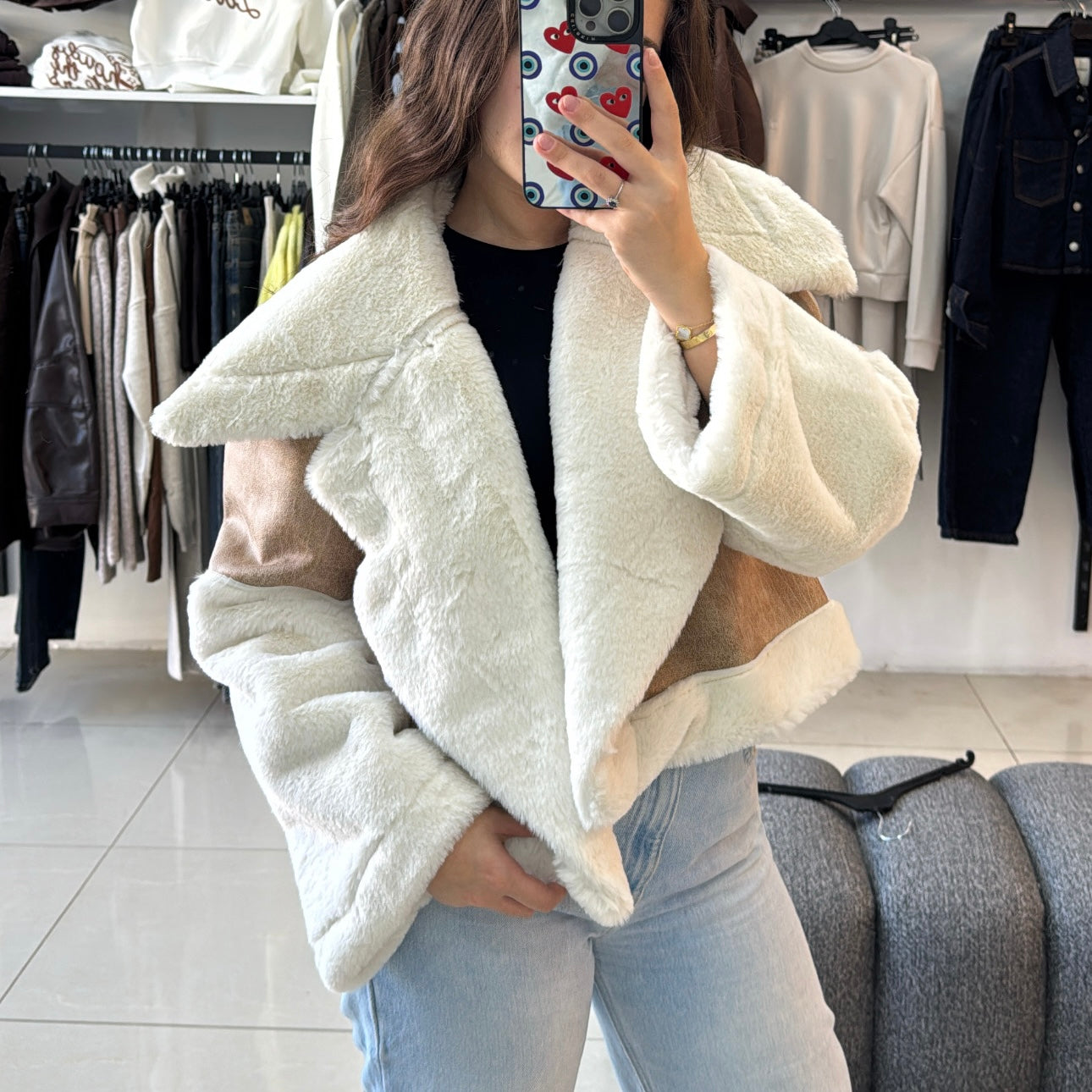 Beige Fur Jacket