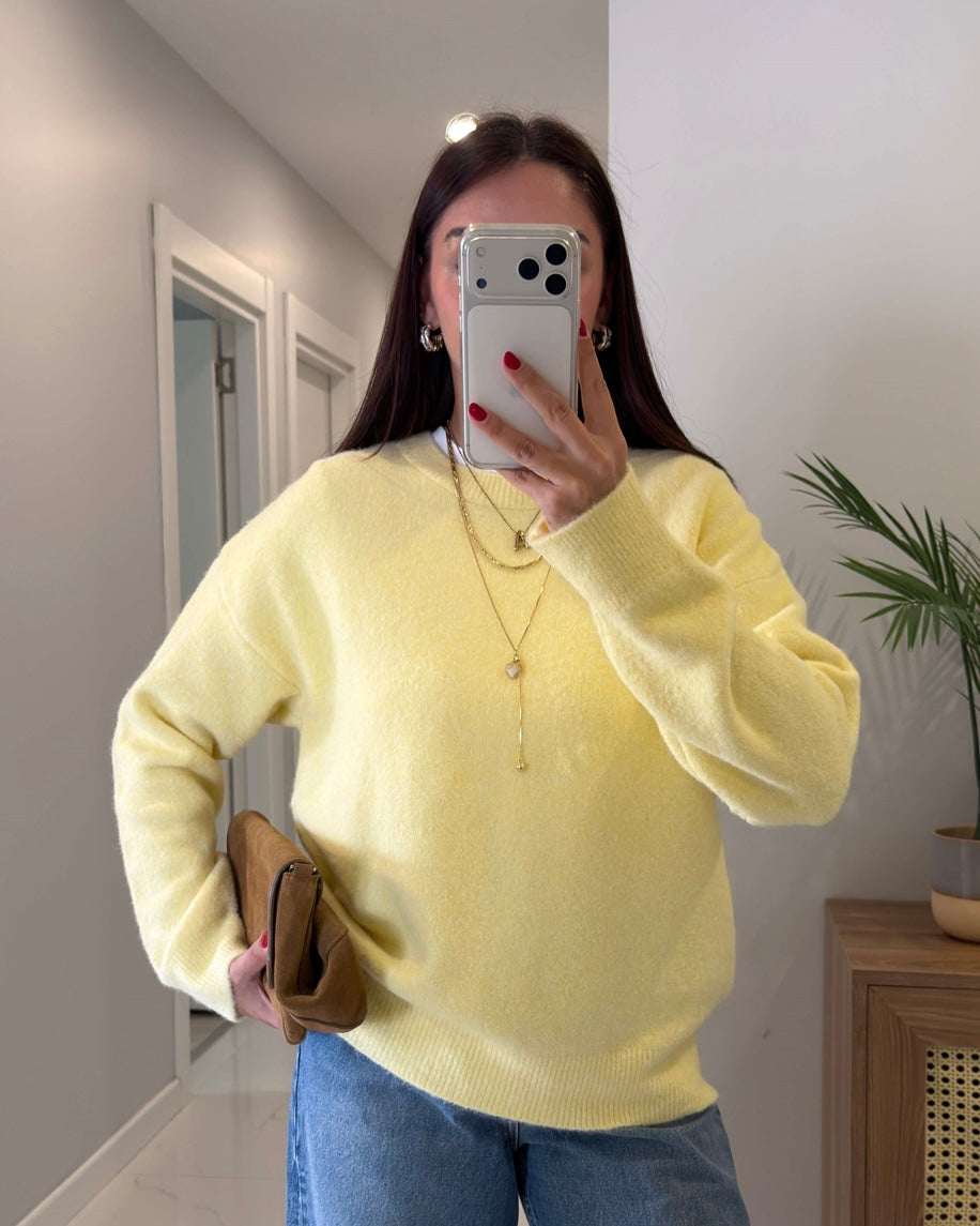 Yellow Basic Sweater