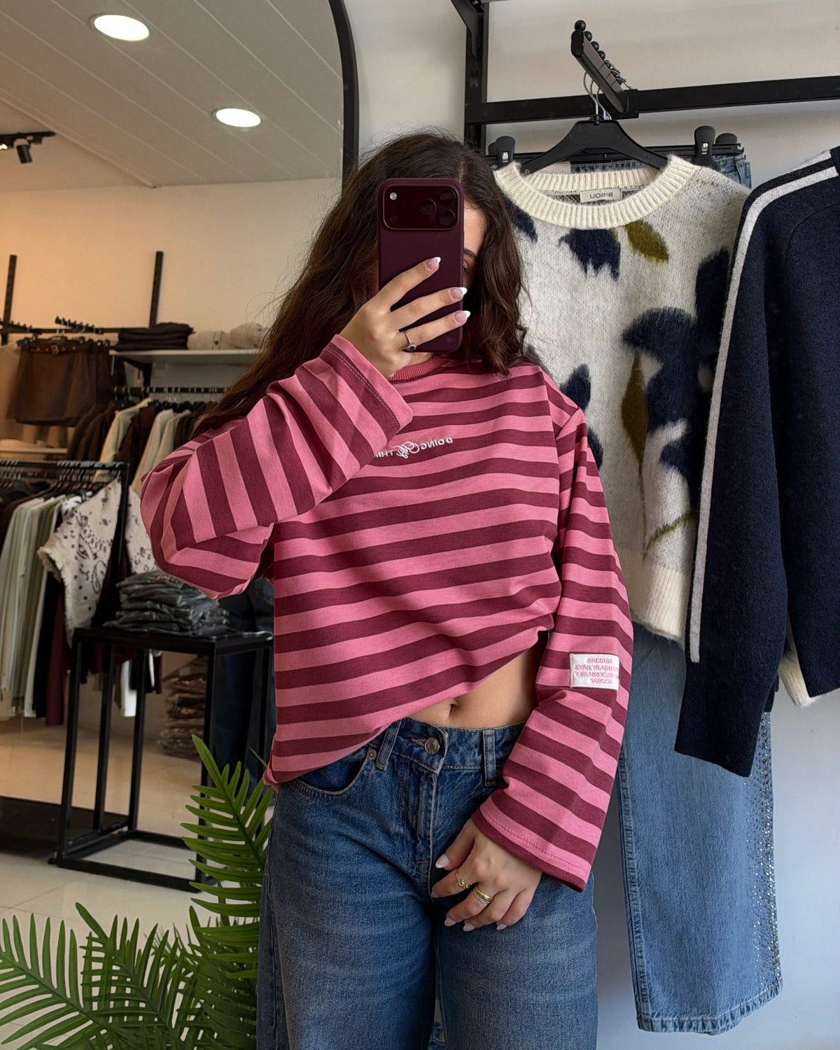 Pink Striped Top