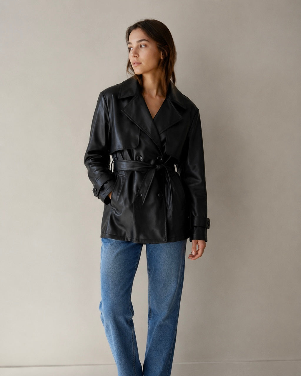 Black Leather Coat
