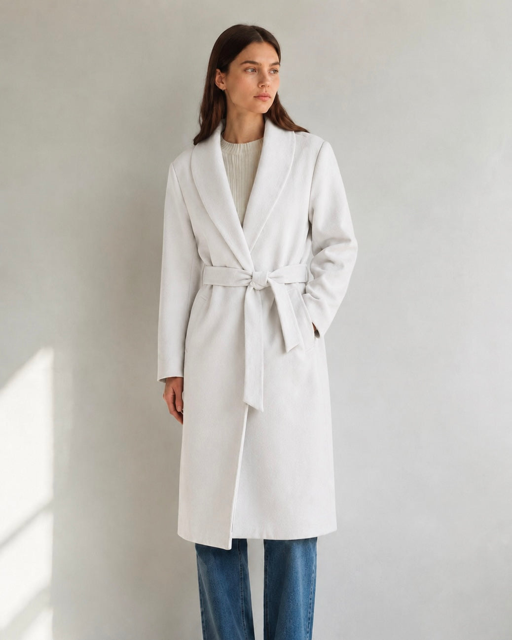 Cream Belted Coat