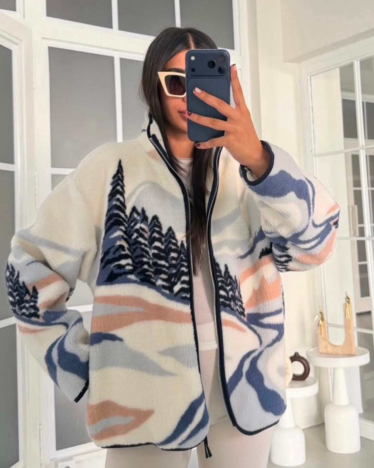 Teddy Zip Up Sweater Jacket