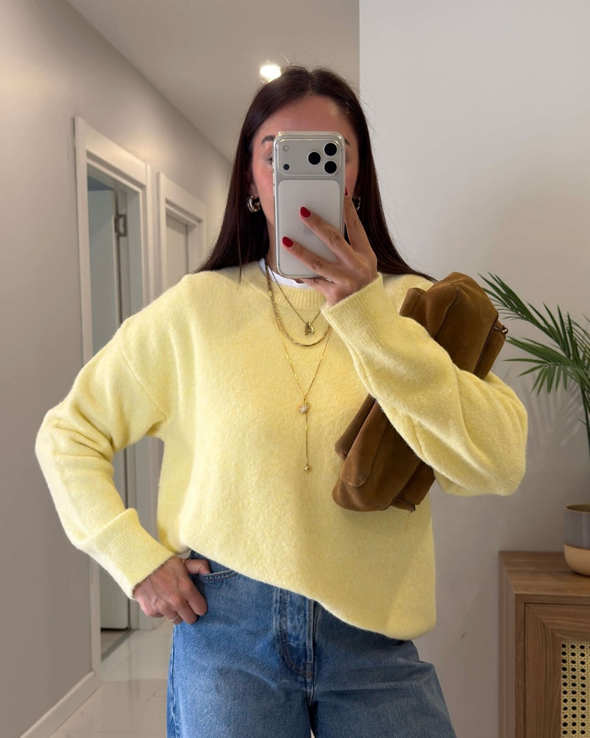 Yellow Basic Sweater