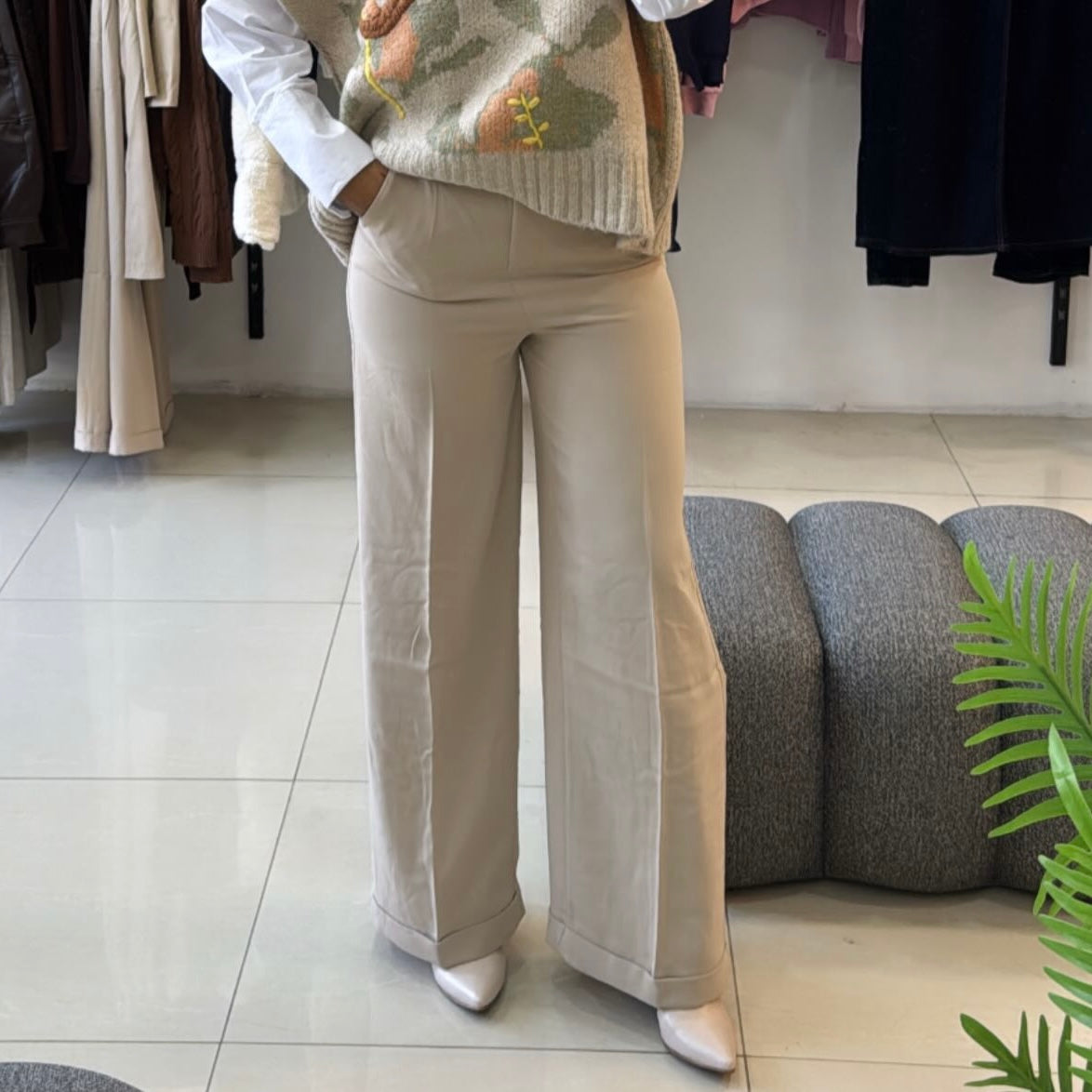 Beige Tailored Pants