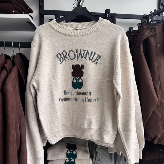 Playful Beige Sweater