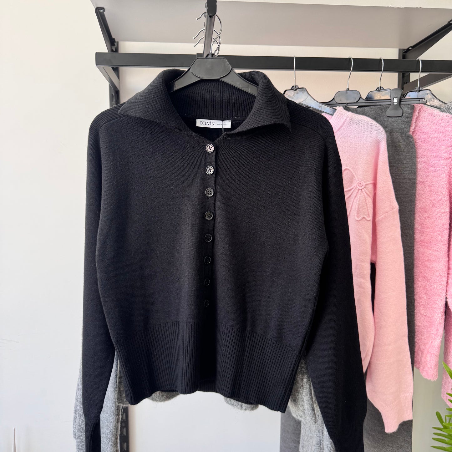 Buttons Black Sweater