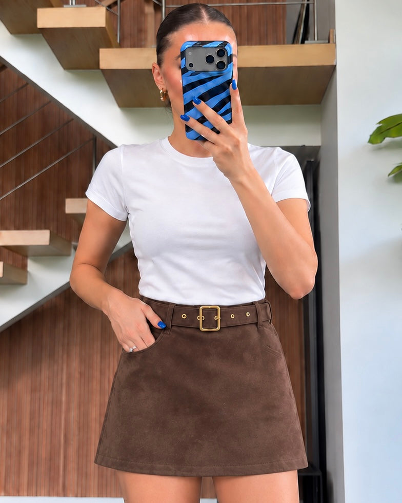 Brown Suede Skirt