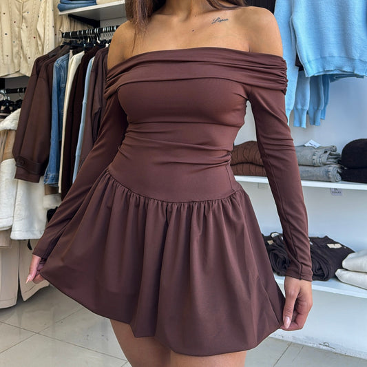 Brown Puffy Dress