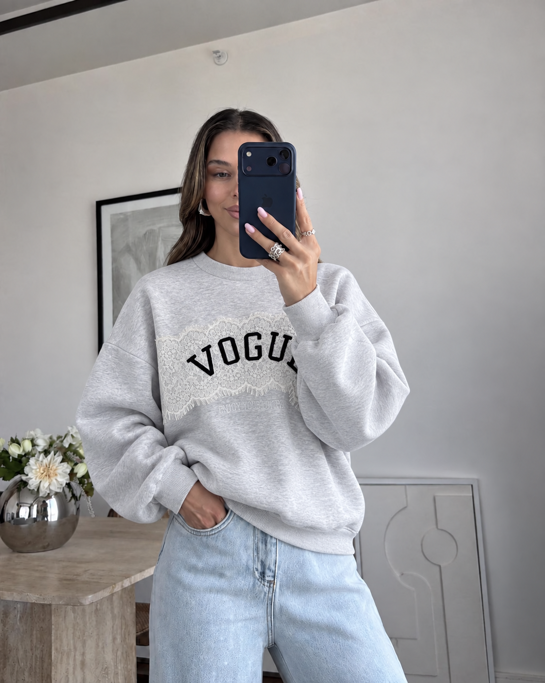 Lace Detail Sweatshirt