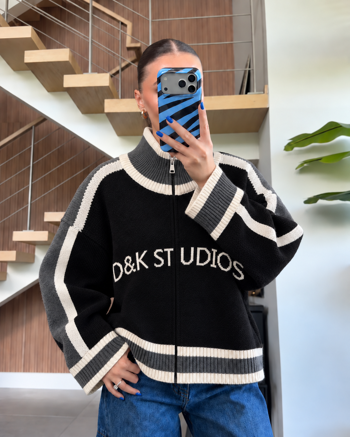 D&K Zip Up Sweater