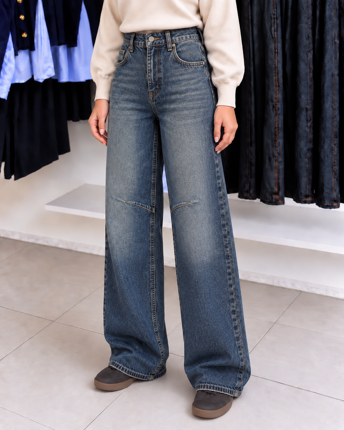 Navy Denim Pants 17