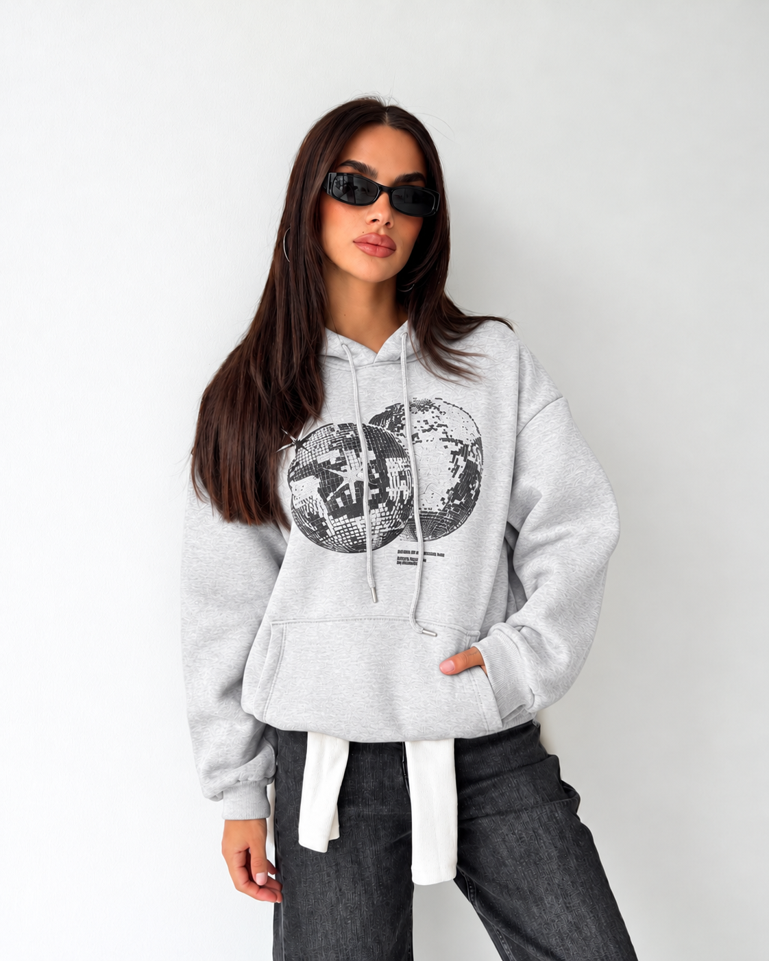 Gray Disco Hoodie