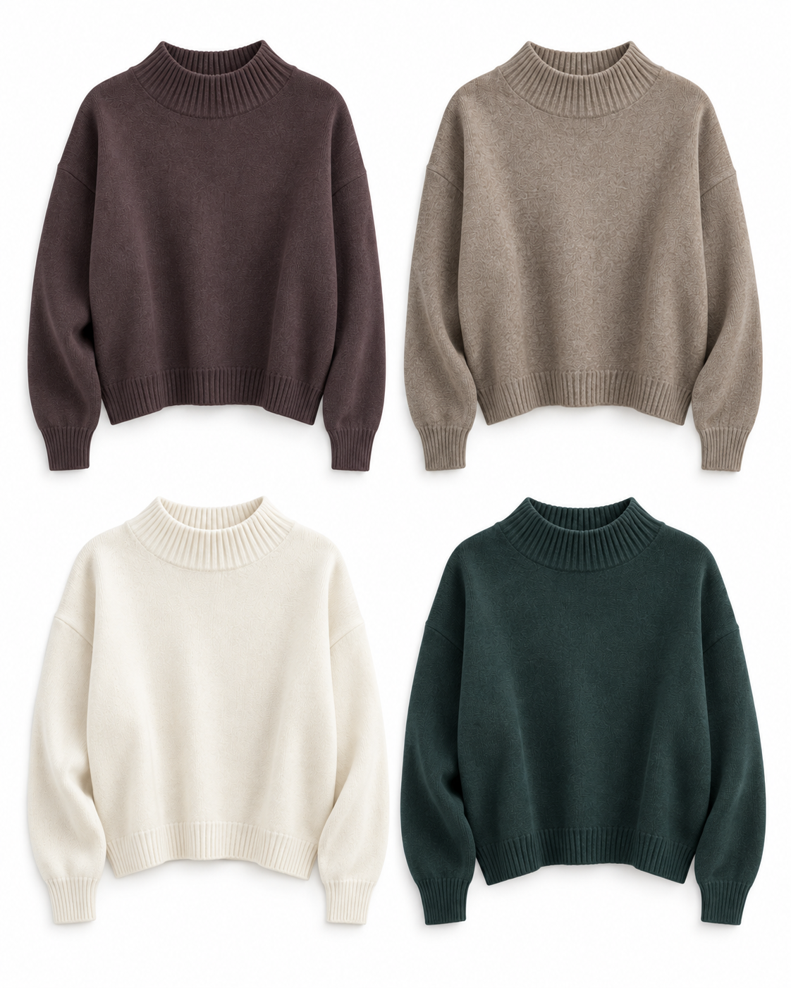 Plain High Neck Sweater