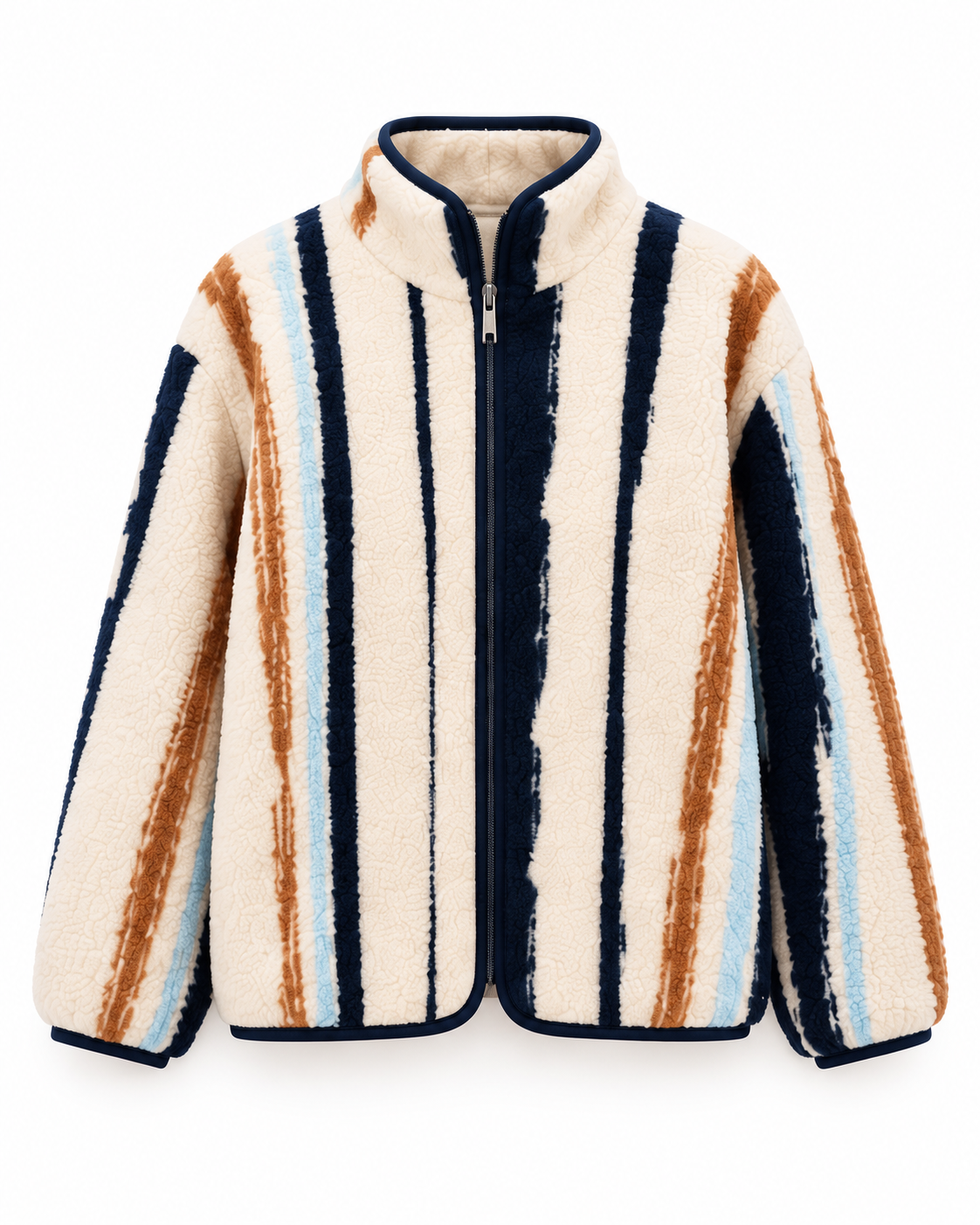 Striped Teddy Sweater Jacket