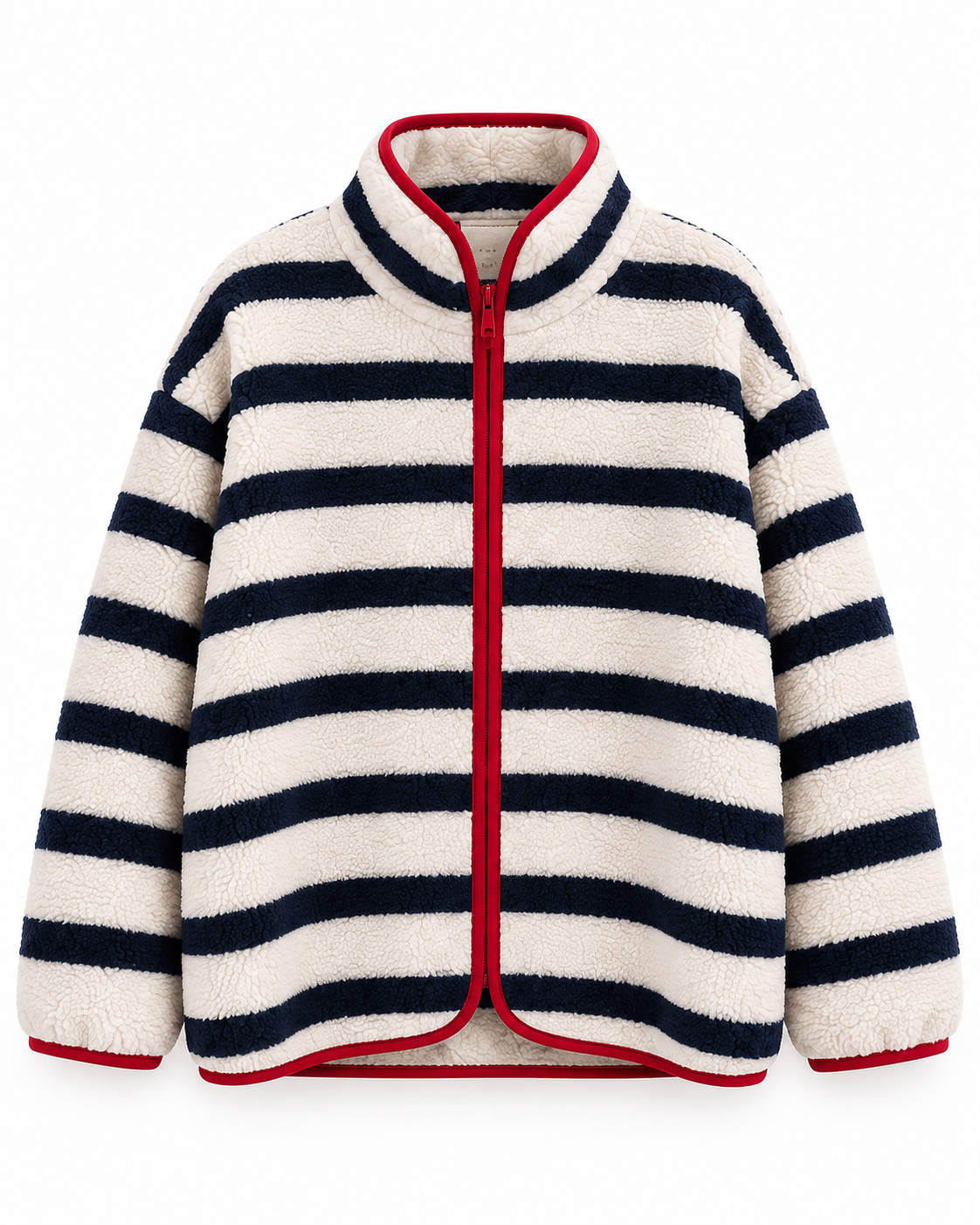 Striped Teddy Sweater Jacket