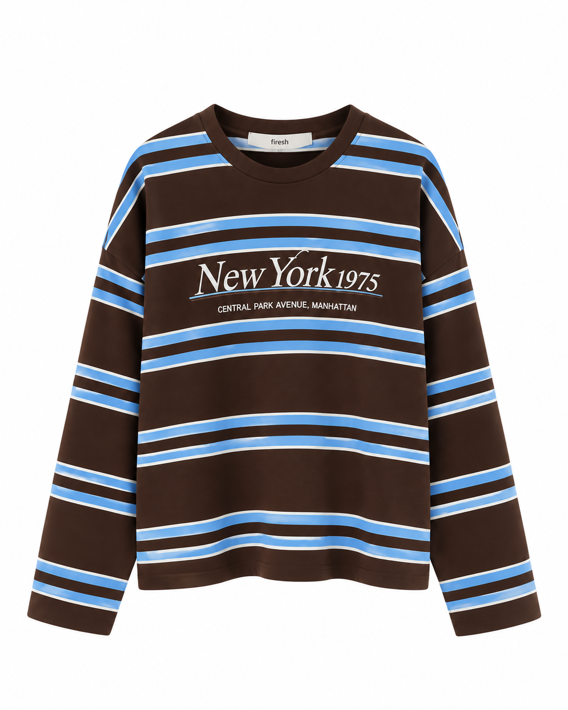 Brown Blue Striped Top