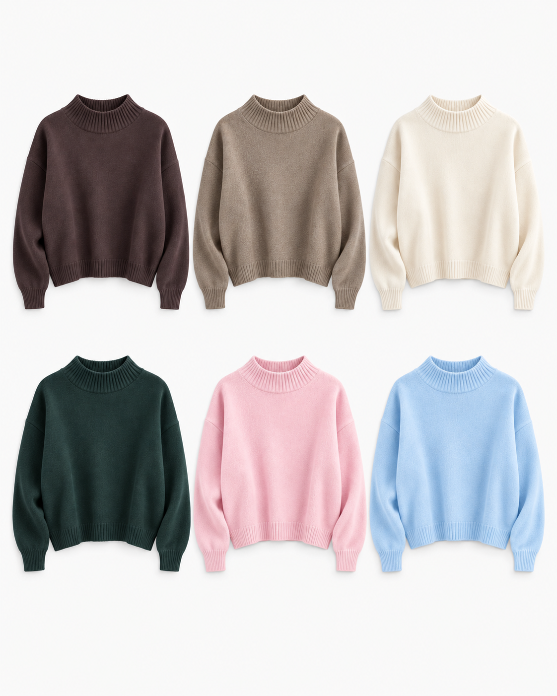 Plain High Neck Sweater