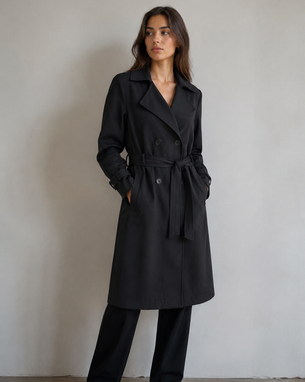 Black Long Trench Coat