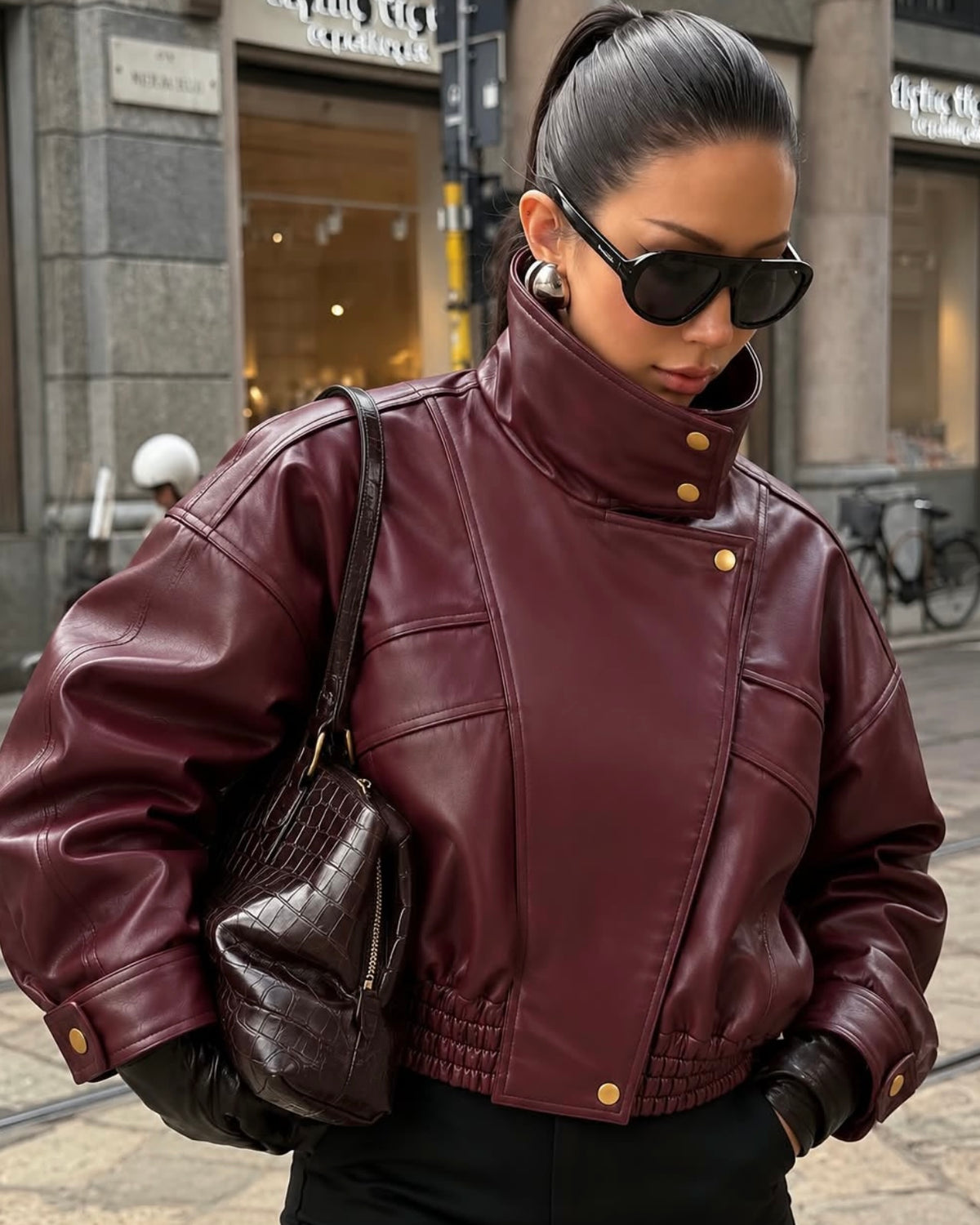 Burgundy Leather Jacket