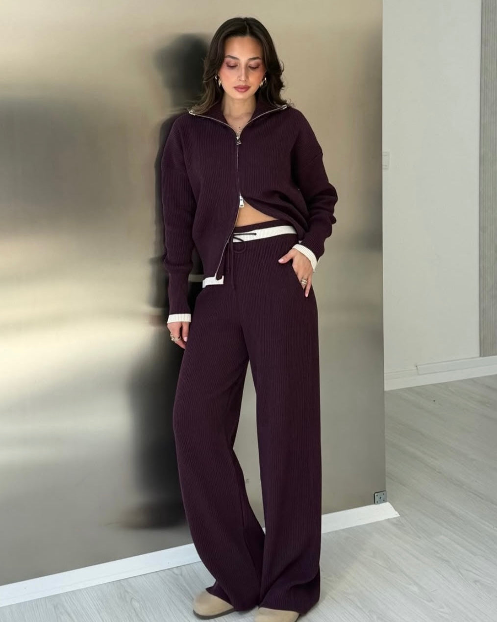 Burgundy Wool Set